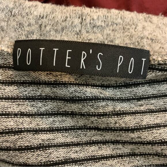 Potters Pot black horizontal‎ stripe cardigan sz small - Picture 5 of 6
